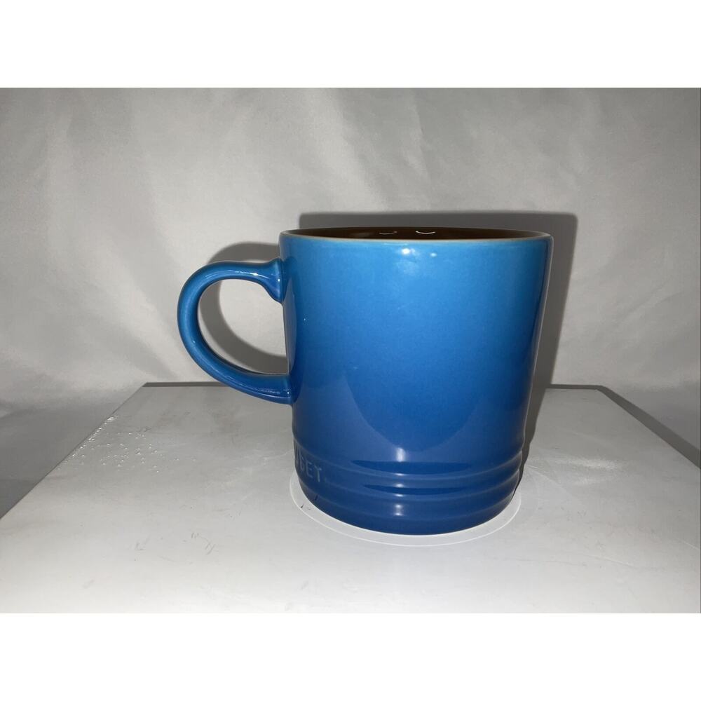 NEW LE CREUSET MARSEILLES BLUE STONEWARE COFFEE MUG CUP 12 Oz. - Picture 3 of 6